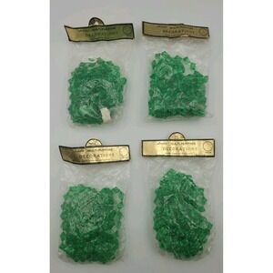 4 Strands of Vintage Plastic Green Beaded Garland 28' Total‎ Length